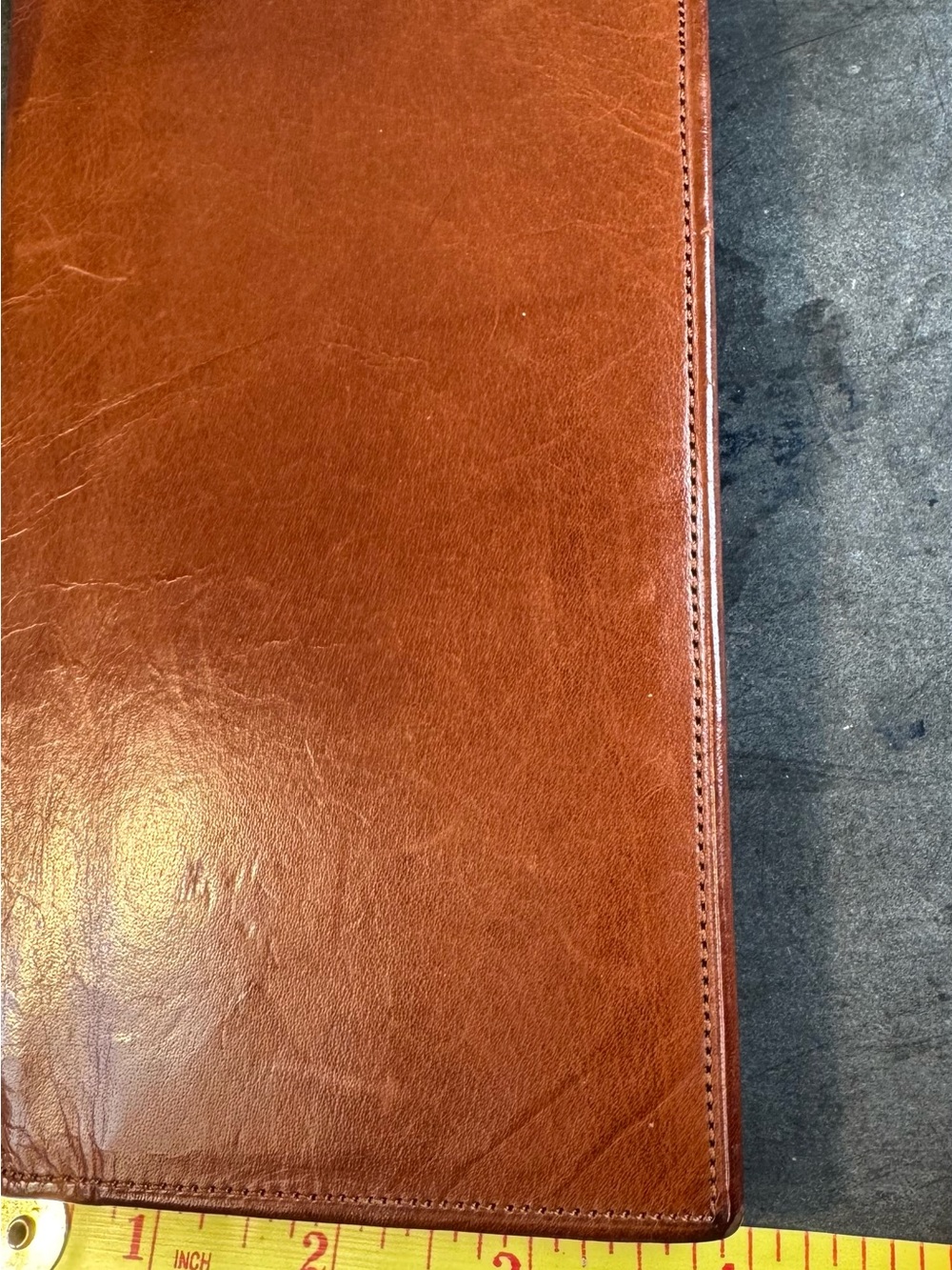 Vintage 1980s COACH Water Buffalo Hide Leather Long Wallet Unisex British Tan - Picture 9 of 9